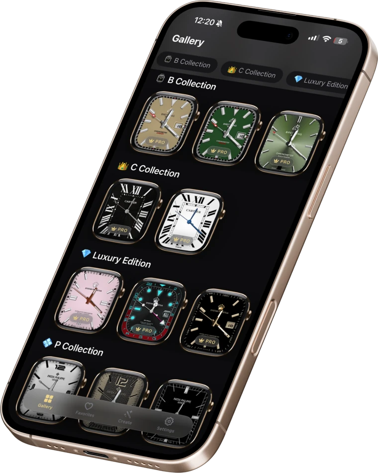 Watch Faces Gallery app gallery on iPhone